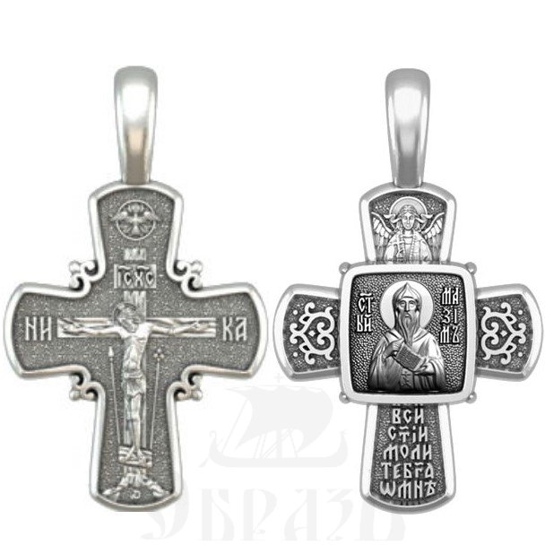 крест святой преподобный максим исповедник, серебро 925 проба (арт. 33.077)