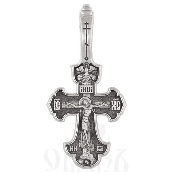 крест с молитвой честному кресту «да воскреснет бог», золото 585 проба белое (арт. 201.478-3)