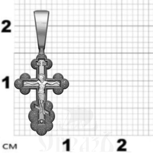крест трилистник "господи спаси и сохрани мя", серебро 925 проба с родированием (арт. 17.001р)